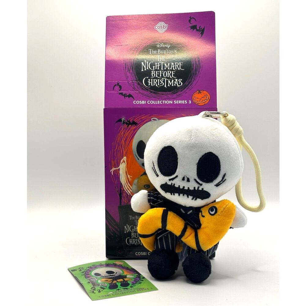 Disney x Cosbi x Nightmare Before Christmas Plush Charm, Jack with Worm, New